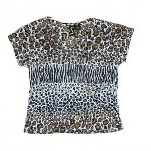 Women’s Top Cheetah Print Studded Brown Black Y2K